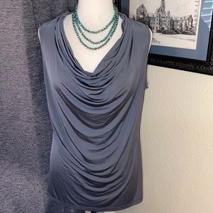NWT Gray Sleeveless Blouse Worthington Large